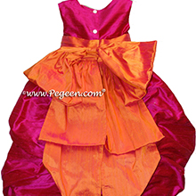 Raspberry and Mango Flower Girl Dress