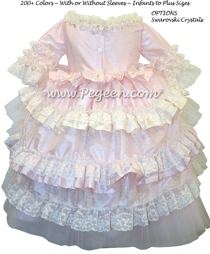 Ruffles, Glitter Tulle Flower Girl Dress Style 405 | Pegeen