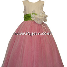 Gumdrop Pink ballerina style FLOWER GIRL DRESSES with layers and layers of tulle