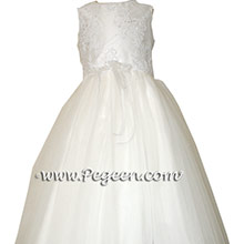 WHITE SILK CUSTOM Flower Girl Dresses