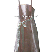 Petal Pink, Antique White Jr. Bridesmaids dress for older girls by Pegeen