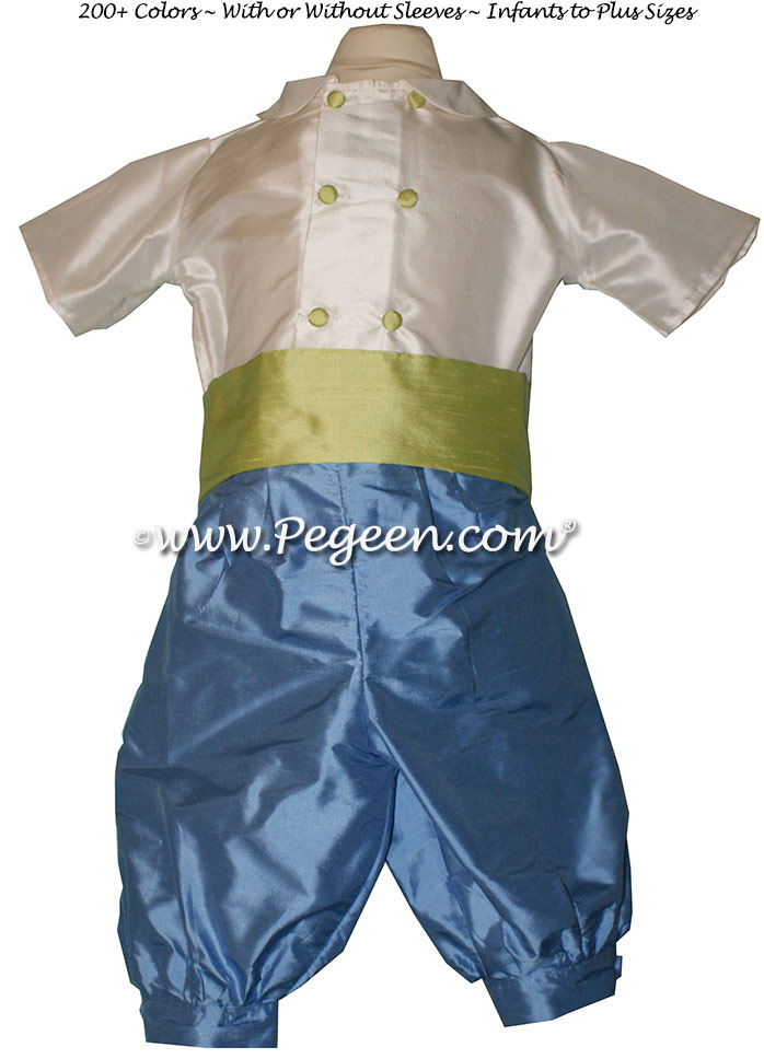 Style 509 Boys Ring Bearer Suit in Blue Moon and Citrus Green