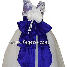 Royal Purple Tulle ballerina degas style silk flower girl dresses