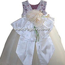 New Ivory and Thistle ballerina style Flower Girl Dresses with layers of tulle