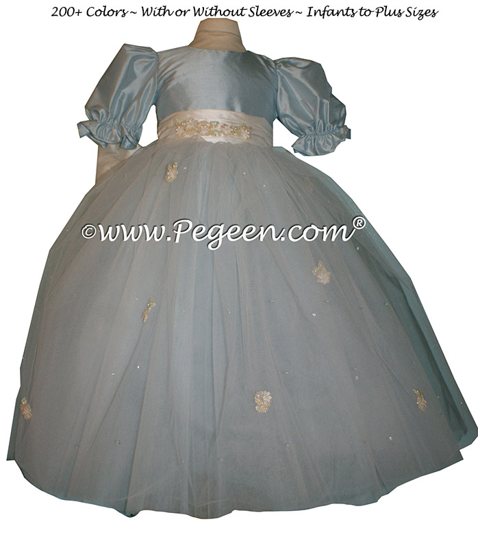 Baby Blue silk dress for a Nutcracker Performance Style 702 by Pegeen