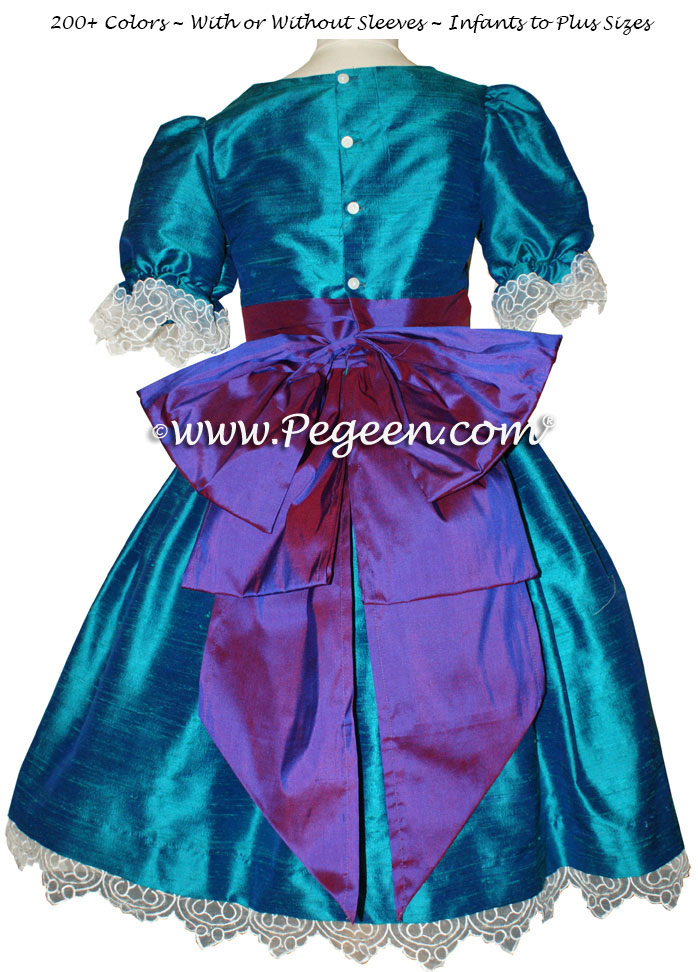 Nutcracker Party Dress -  Clara Dress in Peacock and Royal Purple