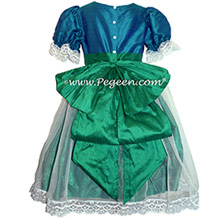 Peacock and Shamrock Green Silk Nutcracker Party Scene Dress Style 703 by Pegeen