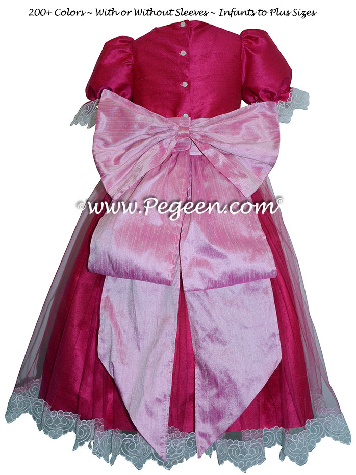 Raspberry pink and Rose Pink Silk and Tulle Clara Costume