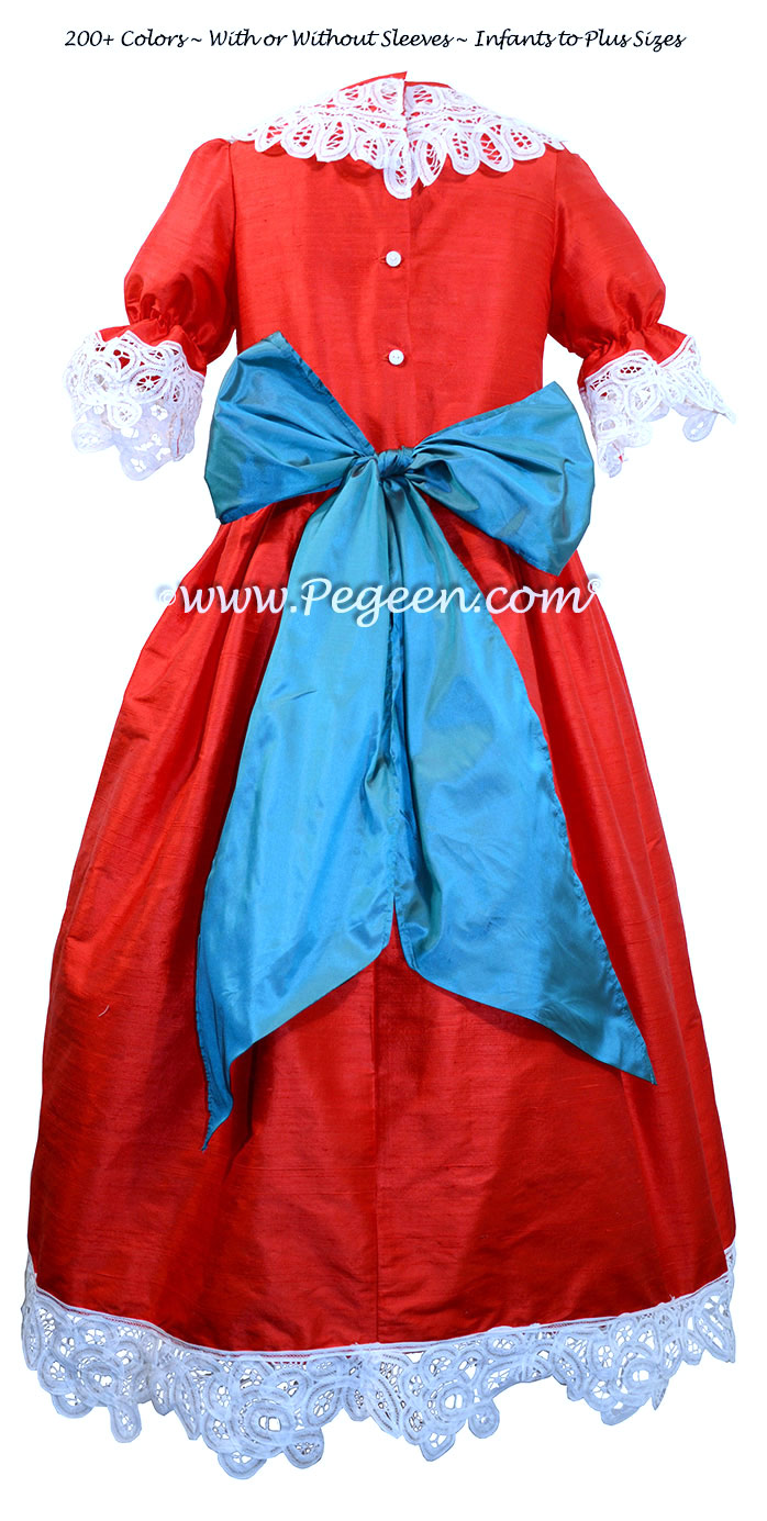 Christmas Red and Baltic Sea Clara Nutcracker Party Scene Dress Style 708 by Pegeen Christmas Red and Baltic Sea Clara Nutcracker Party Scene Dress Style 708 by Pegeen