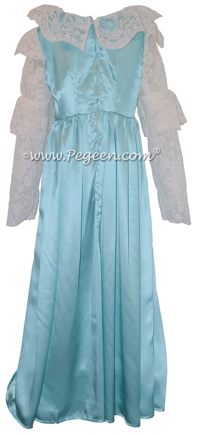 Clara Nutcracker Suite Nightgown dress in Turquoise Charmeuse Silk for ballet