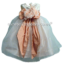 Ballet Pink and New Ivory infant flower girl dresses Pegeen style 802