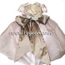 Blush Pink, Antigua Taupe Infant Flower Girl Dresses Style 802