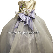 Lilac and Ivory flower girl dresses