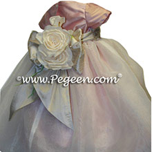 Rum pink and ivory flower girl dresses