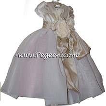 Rumpink and Toffee and Ivory Flower Girl Dresses - PEGEEN