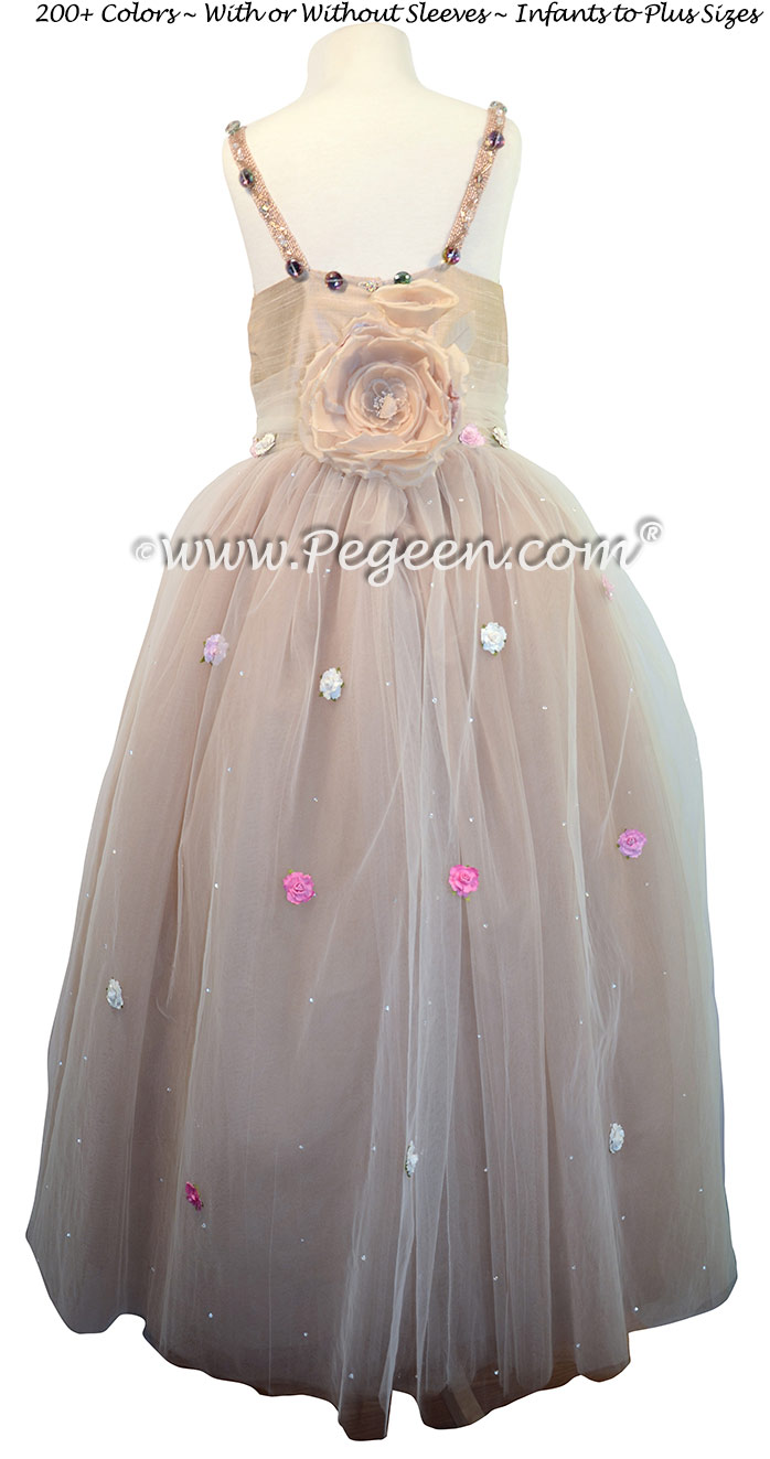 Flower Girl Dress with Swarovski Crystals for wedding in Saudi Arabia | Pegeen