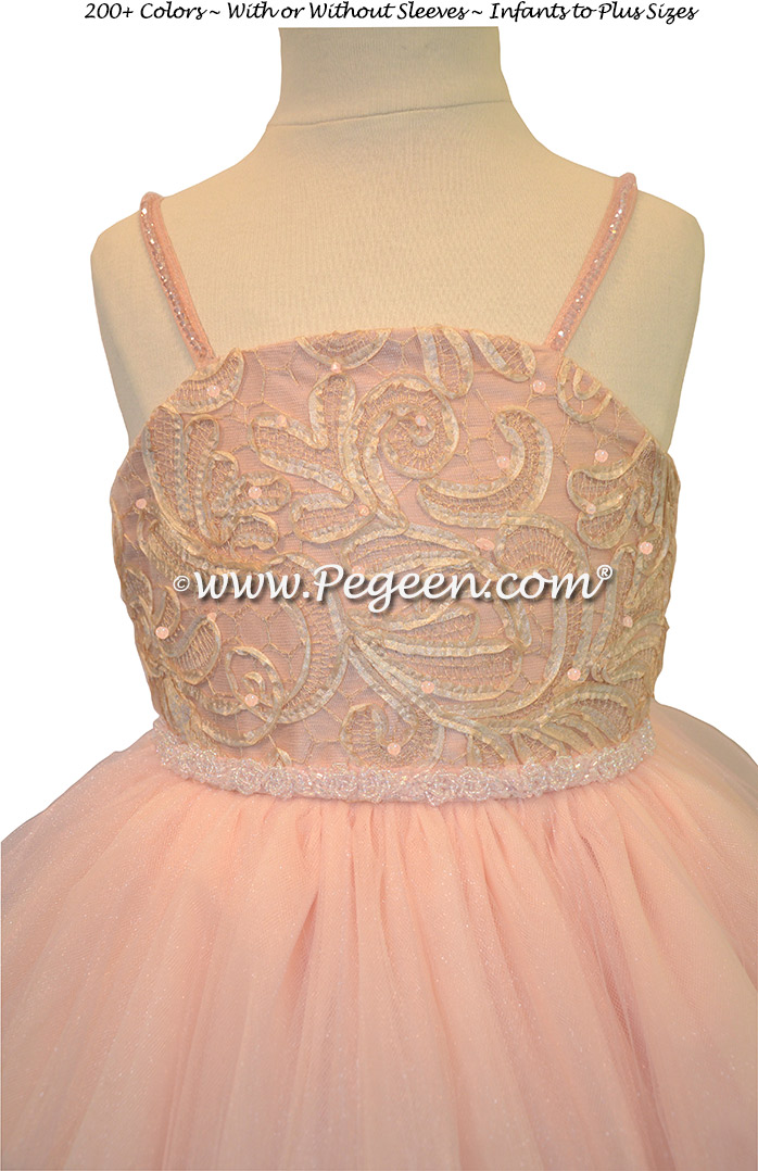 Morganite Silk with Crystals - Our Morganite Fairy Flower Girl Dresses Style 905