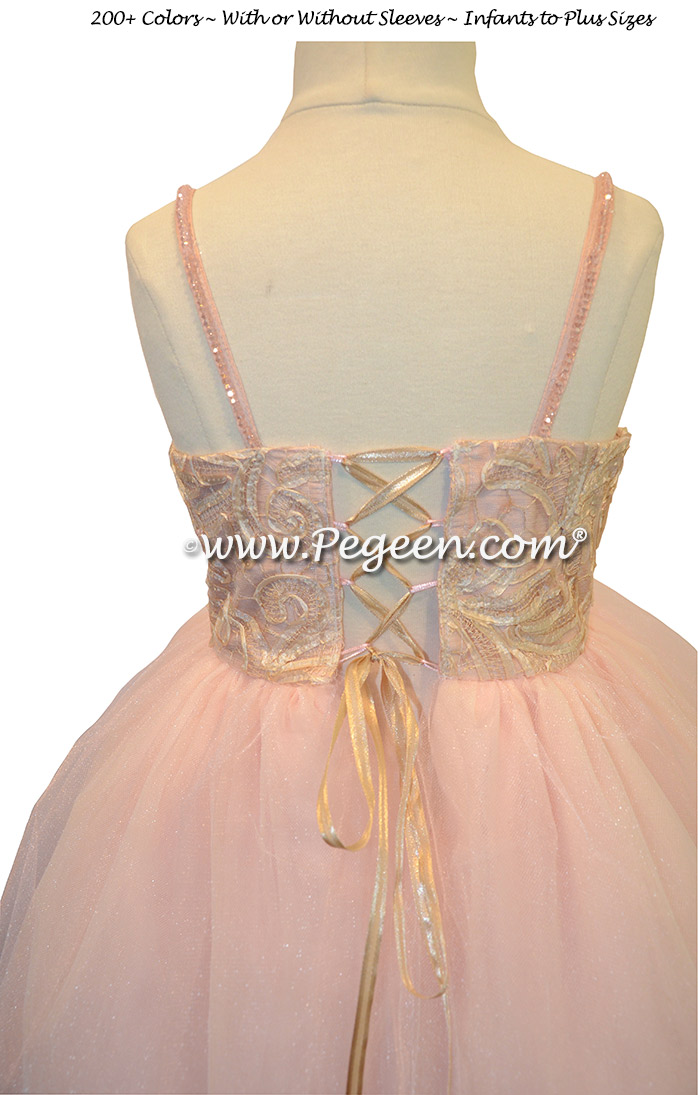 Morganite Silk with Crystals - Our Morganite Fairy Flower Girl Dresses Style 905