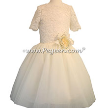 New Ivory tulle Bat Mitzvah dresses with Aloncon Lace with layers and layers of tulle