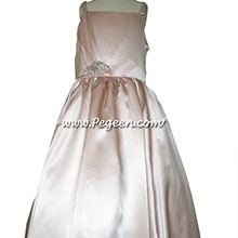Jr. Bridesmaids Dress w/Tulle, Pearled Silk Trellis, Swarovski Crystals