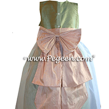 PEACH AND SAGE GREEN Flower Girl Dresses