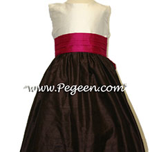 chocolate brown AND RASPBERRY FLOWER GIRL DRESSES