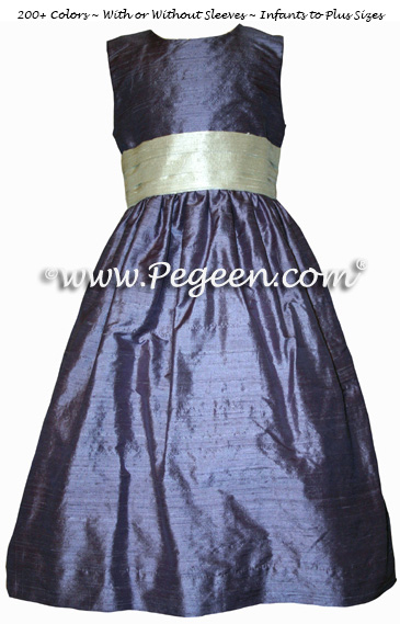 Eurolilac and fawn junior bridesmaids dress