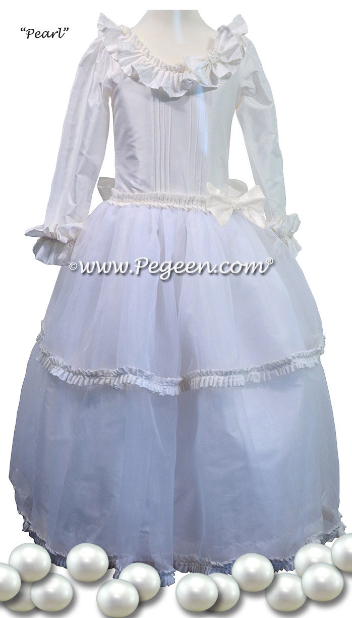 Pearl Fairy Flower Girl or Nutcracker Dress with Swarovski Crystals with of tulle | Pegeen