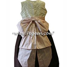 PINK AND chocolate brown FLOWER GIRL DRESSES