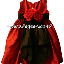 CUSTOM CLARET RED FLOWER GIRL DRESSES