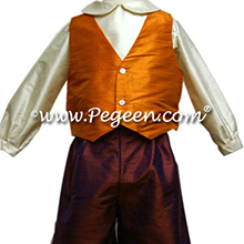 Boys Ring Bearer Suit in Raisin and Bisque