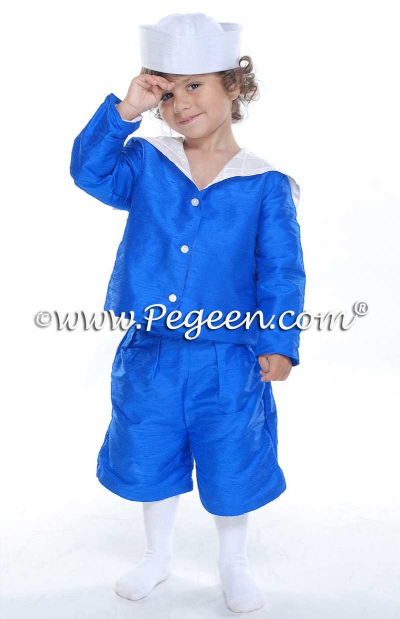 Boys's blue silk sailor suit Style 240