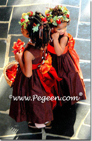 Pegeen style 383 Fall colored autumn flower girl dresses