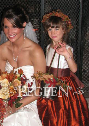 Mountain fall and chocolate brown flower girl dresses