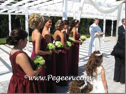 Jr bridesmaids dresses in Burgundy Style 398