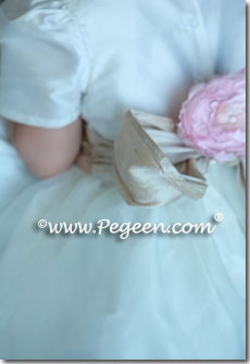 infant and toddler infant flower girl dresses in champagne and ivory