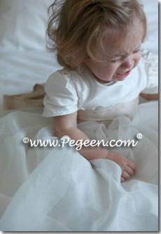infant and toddler infant flower girl dresses in champagne and ivory