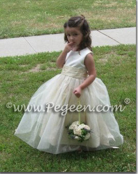 Iovry and Pure Gold Tulle Flower Girl Dresses