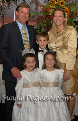 Flower Girl Dresses in Ivory and Champagne Style 398 with Long Sleeves