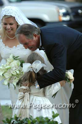 Flower Girl Dresses in Ivory and Champagne Style 398 with Long Sleeves