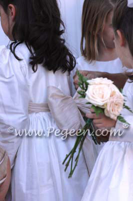 Flower Girl Dresses in Ivory and Champagne Style 398 with Long Sleeves
