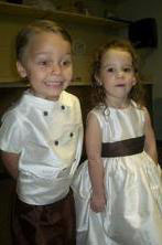 Flower Girl Dresses in Chocolate Brown and White Silk