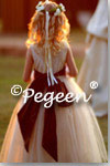 Flower Girl Dresses in Ivory and Chocolate Brown