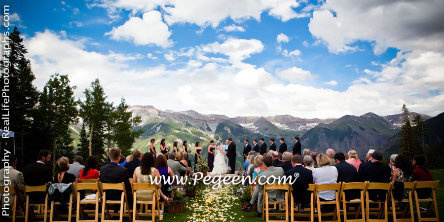 Antique White and Petal Pink Flower Girl Dress for this Telluride wedding