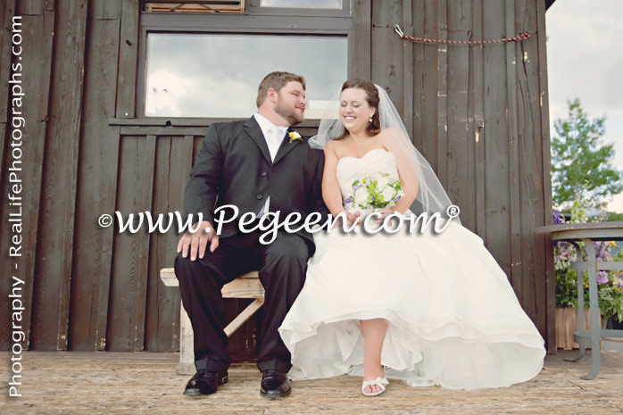 Antique White and Petal Pink Flower Girl Dress for this Telluride wedding