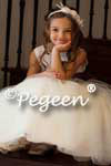Flower Girl Dress in ivory and euro lilac