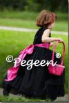 Black and Hot Pink Flower Girl Dress