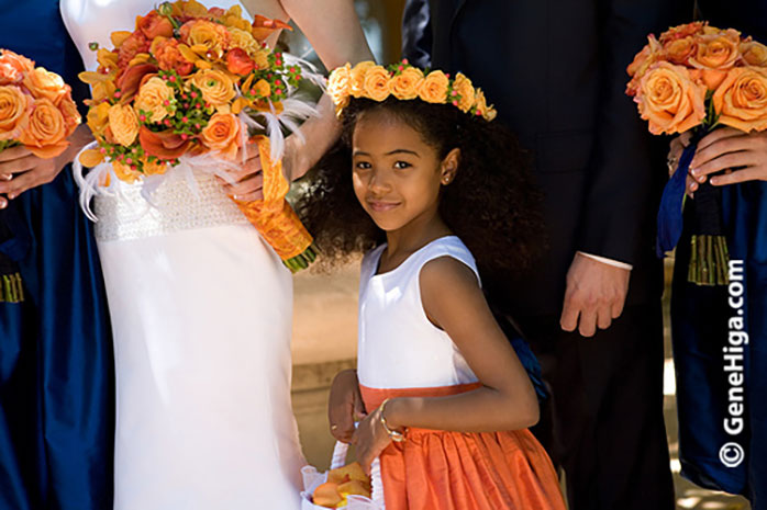 Orange Flower Girl Dress with Crystals Style 355