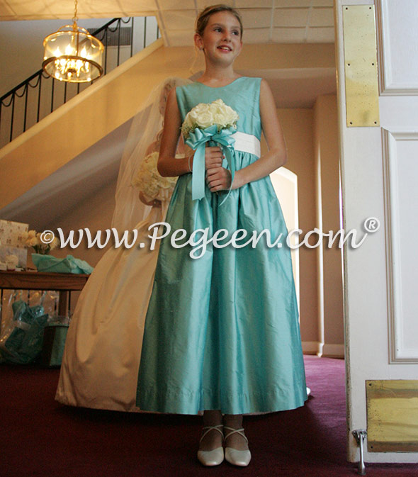 Pegeen Style 398 tiffany blue junior bridesmaids dress