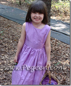 Amethyst Purple Custom Silk Flower Girl Dress Style 318